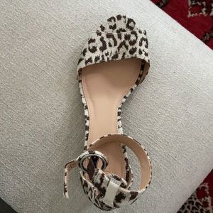 J. Crew wedge sandals in leopard print